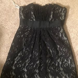 White House black market lace overlay black dress